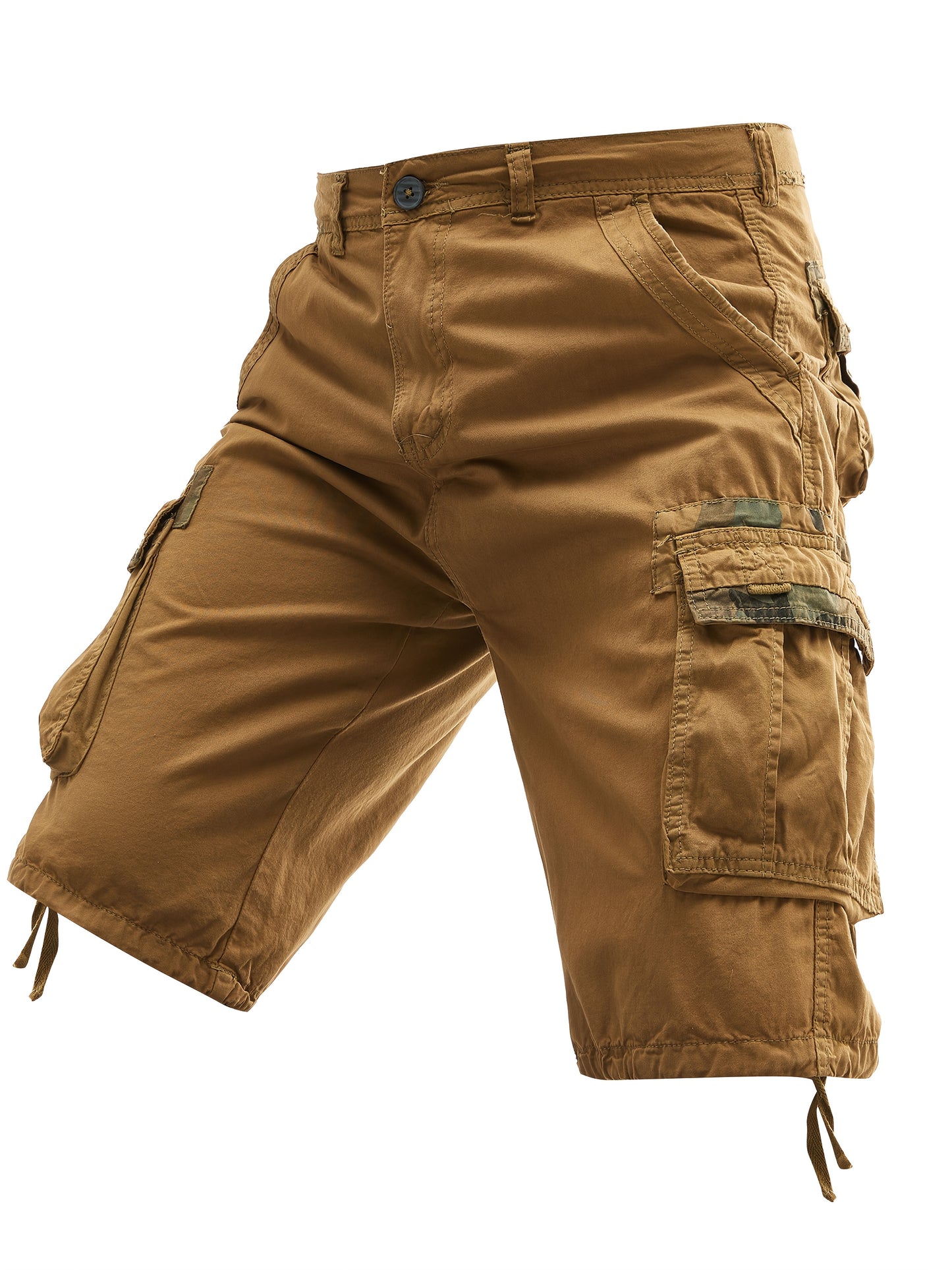 Men's 100% Cotton Washed Outdoor Cargo Shorts - Multi-Pocket Durable Casual Hiking Shorts for Spring Summer Fall, Regular Fit with Zippered Pockets (Hand Wash Only), Western Shorts, Adventure Clothing, Nonstretch Fabric