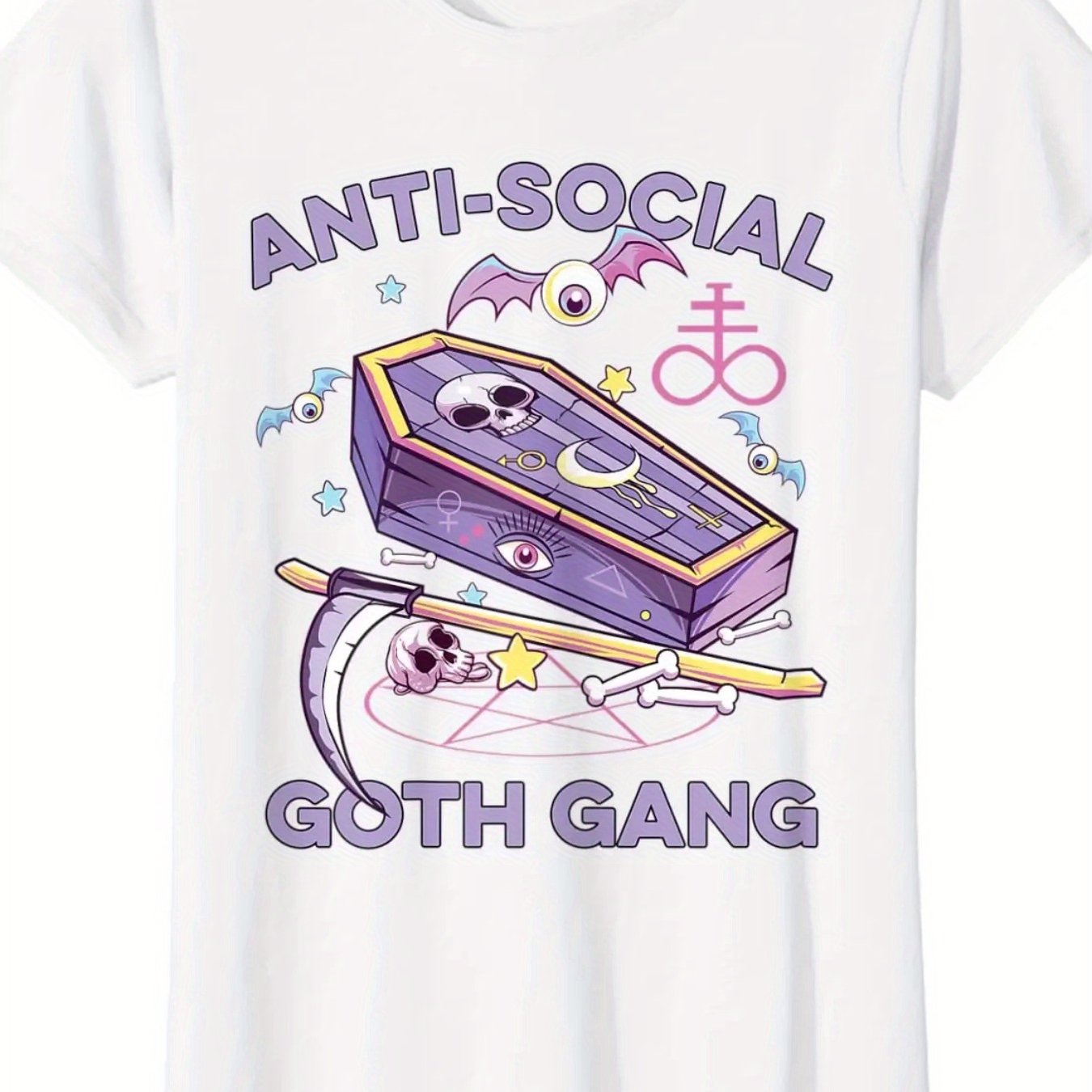 Vintage Gothic Gang Aesthetic Tee - Classic Printed T-Shirt for Women, Men, Teenagers - Neo Gothic Alternative Style, Hot Fashionable Design, Soft Fabric, Casual Wear