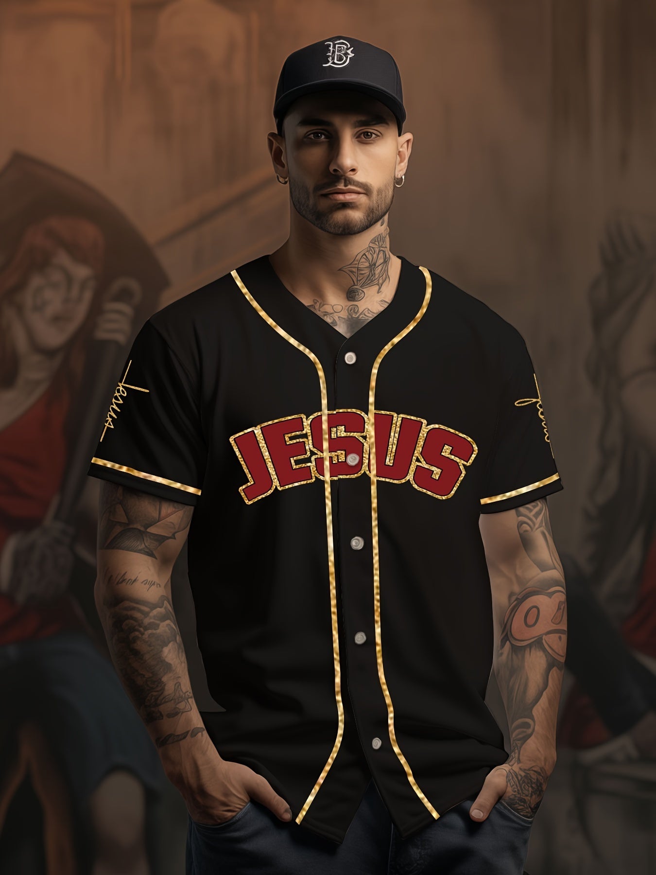 Men's Fashionable Retro Baseball Jersey - Breathable, Slightly Stretchy, Quick-Drying Sports Uniform for Training, Competition, and Party - Trendy, Comfortable, and Durable