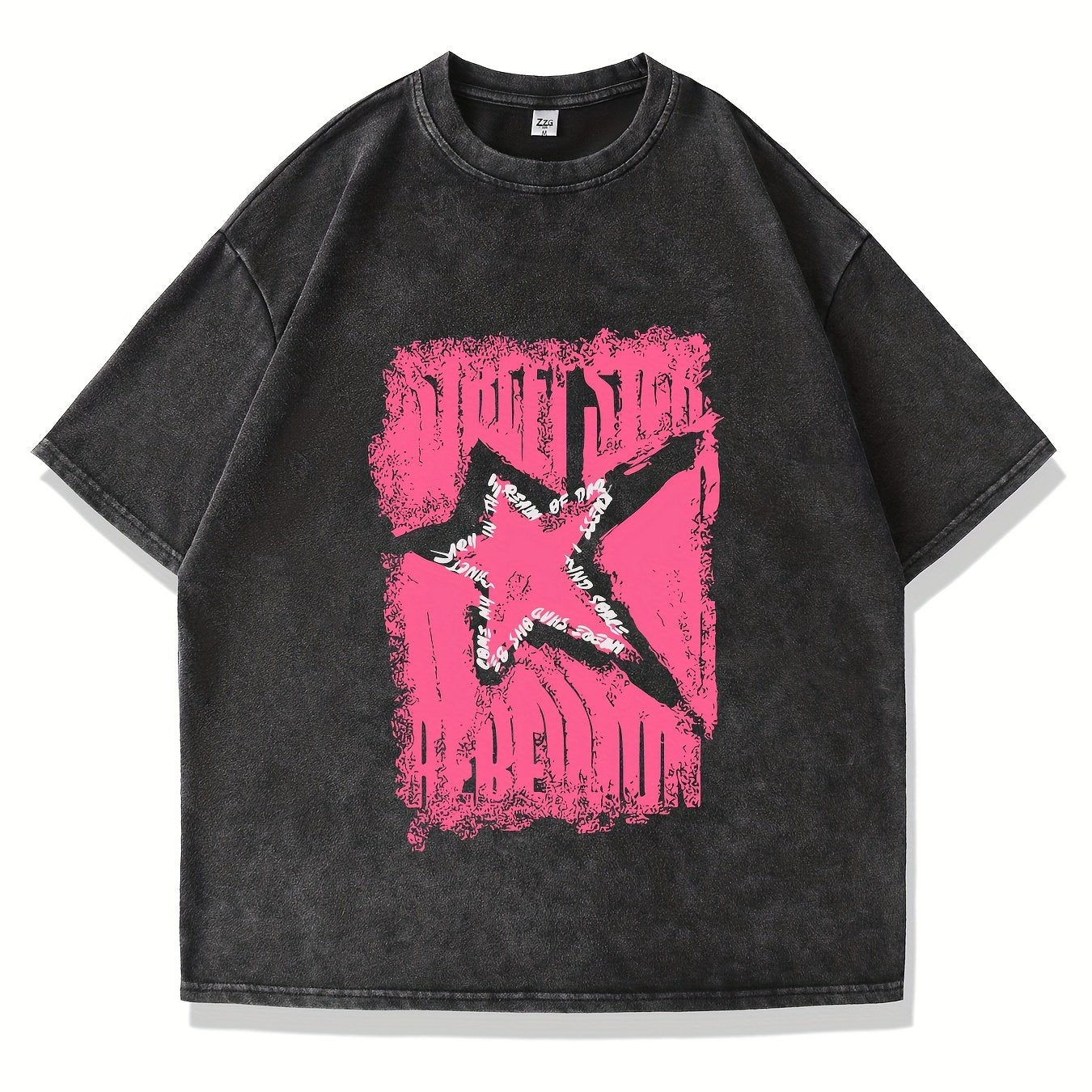 Men's Old Washing Water Creative Pattern Snowflake Shirt Y2K Printed T-shirt