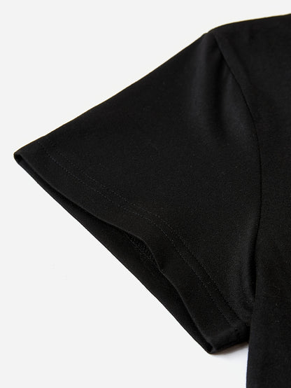 Letter Printed T-Shirt - Relaxed Casual Style with Slightly Elastic Fabric and Classic Round Neck Design - Perfect for Men in Summer and Autumn