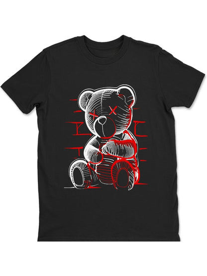 Graphic Tees Neon Bear Design Printed T-Shirt