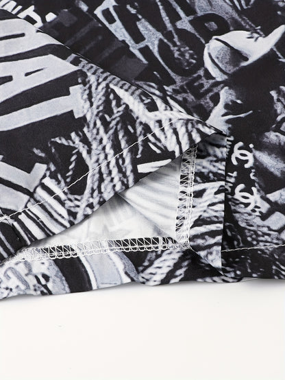 Men's Drawstring Wide Leg Pants Beach Pant Trendy Pattern Casual Baggy Pants Yoga Trousers Streetwear Hiphop Rapper Style, Fluid Pants