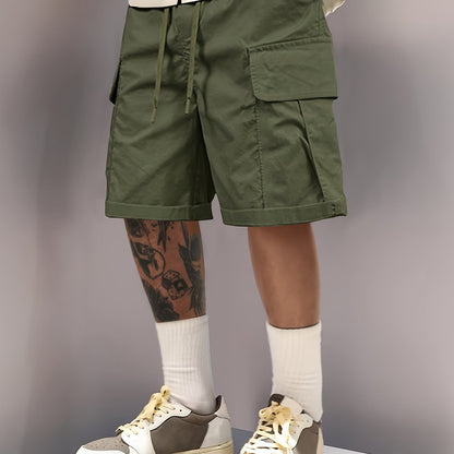 Summer Cargo Shorts - Adjustable Drawstring, Ultra-Casual, Soft, and Breathable Fabric - Perfect for Outdoor Sports, Hiking, Camping, and Beach Trips, Ideal for Men Who Want Comfort and Style