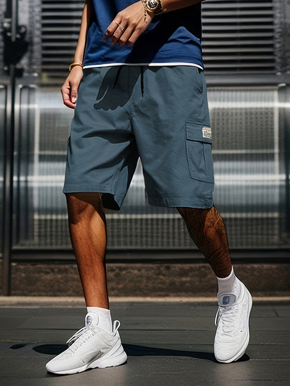Chic Cargo Shorts, Men's Casual Multi Pocket Cargo Shorts For Summer Outdoor Activities, Bermuda Shorts