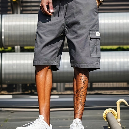 Chic Cargo Shorts, Men's Casual Multi Pocket Cargo Shorts For Summer Outdoor Activities, Bermuda Shorts