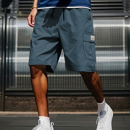 Chic Cargo Shorts, Men's Casual Multi Pocket Cargo Shorts For Summer Outdoor Activities, Bermuda Shorts