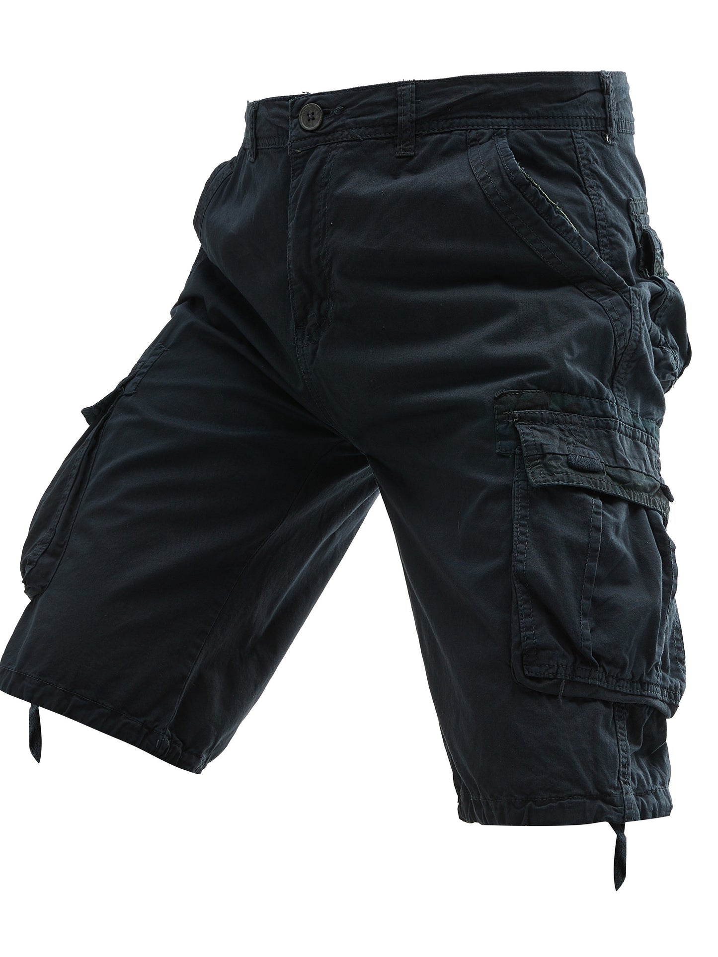 Men's 100% Cotton Washed Outdoor Cargo Shorts - Multi-Pocket Durable Casual Hiking Shorts for Spring Summer Fall, Regular Fit with Zippered Pockets (Hand Wash Only), Western Shorts, Adventure Clothing, Nonstretch Fabric