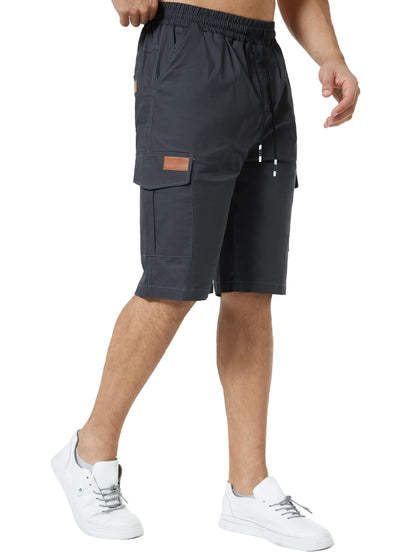 3pcs Mens Cargo Shorts Flap Pockets Drawstring Shorts With 6 Pockets Workout Golf Casual Shorts