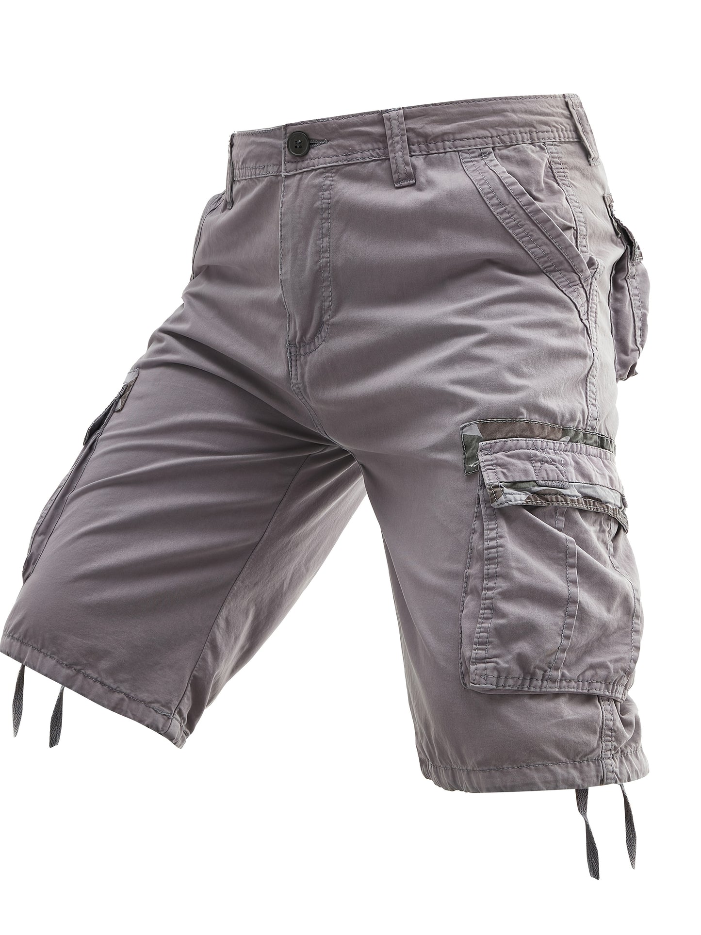 Men's 100% Cotton Washed Outdoor Cargo Shorts - Multi-Pocket Durable Casual Hiking Shorts for Spring Summer Fall, Regular Fit with Zippered Pockets (Hand Wash Only), Western Shorts, Adventure Clothing, Nonstretch Fabric