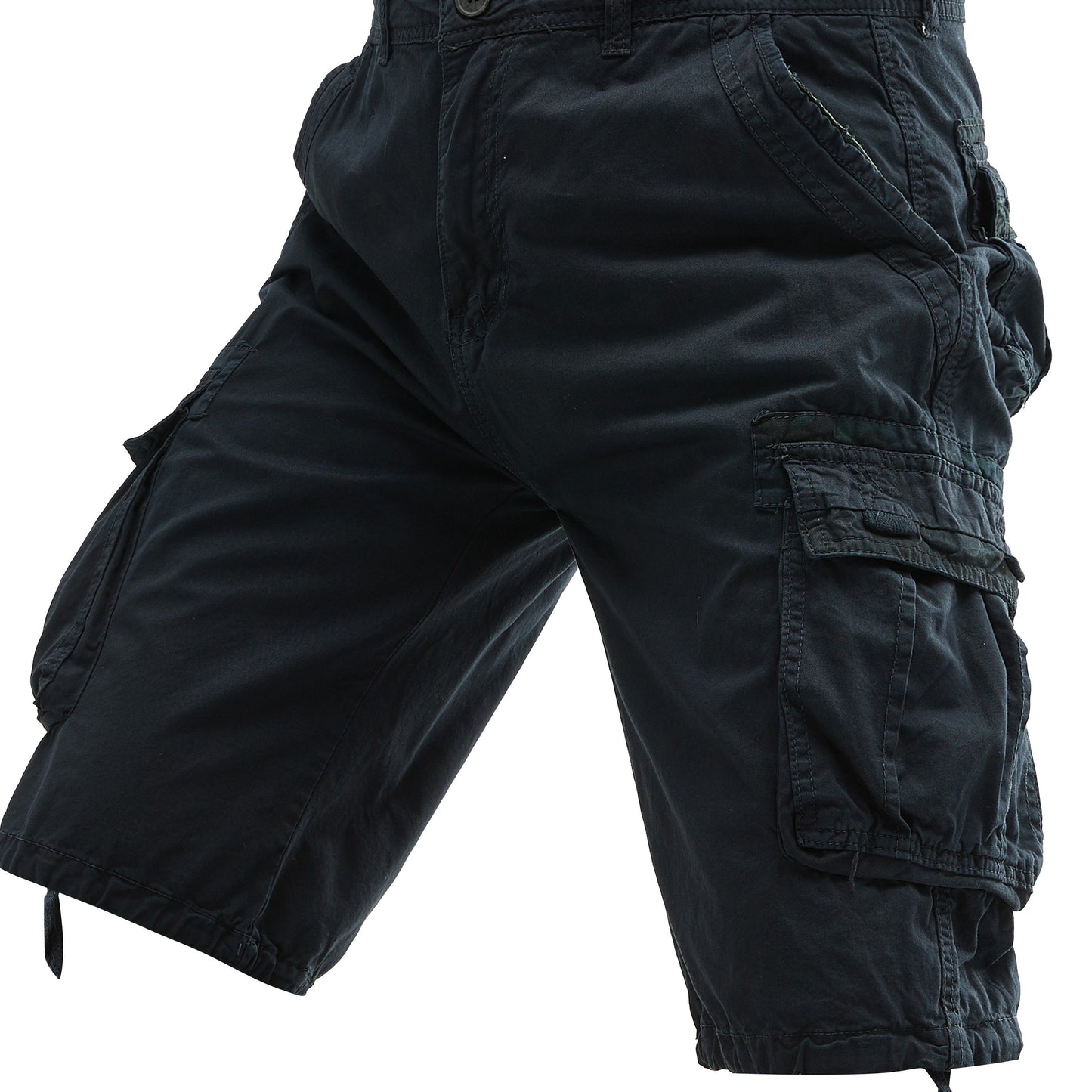 Men's 100% Cotton Washed Outdoor Cargo Shorts - Multi-Pocket Durable Casual Hiking Shorts for Spring Summer Fall, Regular Fit with Zippered Pockets (Hand Wash Only), Western Shorts, Adventure Clothing, Nonstretch Fabric