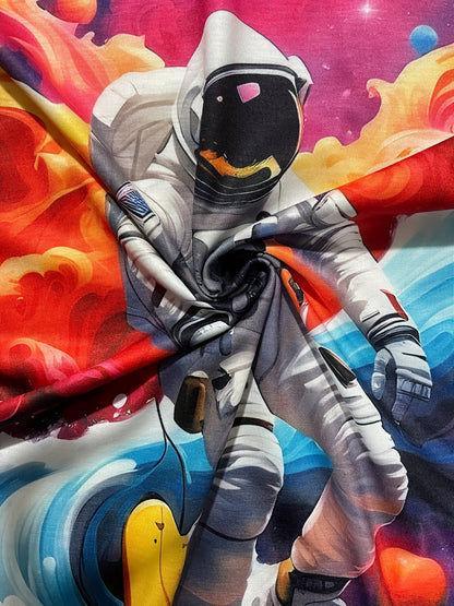 Men'S Astronaut Skateboarding Printed T-shirt - Lightweight Short Sleeved Round Neck, Perfect For Outdoor Adventures And Daily Style