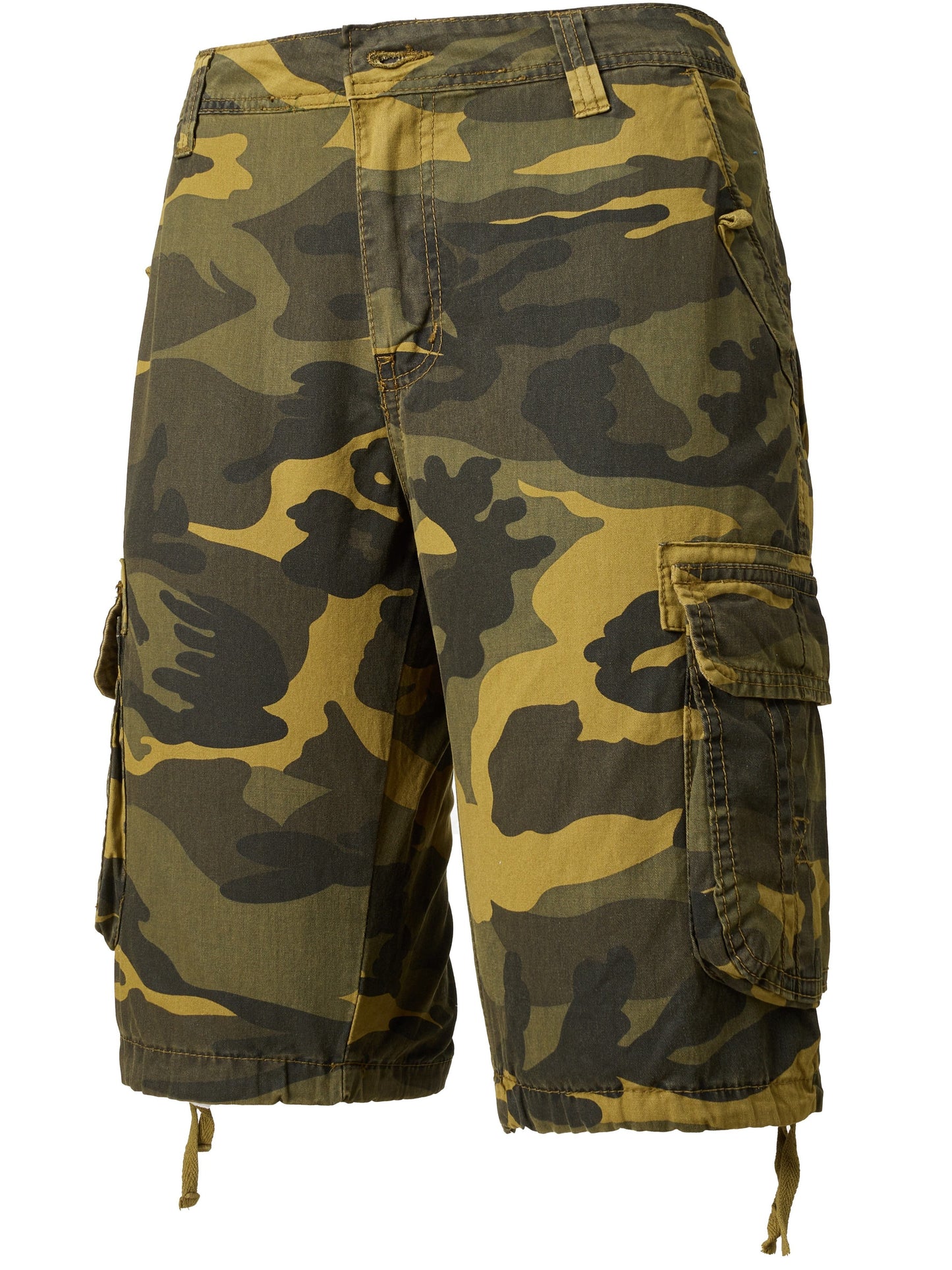 Men's Casual Camouflage Pattern Cargo Shorts, Chic Cotton Outdoor Shorts For Summer Hiking, Bermuda Shorts