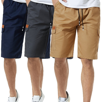 3pcs Mens Cargo Shorts Flap Pockets Drawstring Shorts With 6 Pockets Workout Golf Casual Shorts