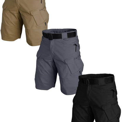 3pc, Men's Waterproof Tactical Shorts Outdoor Cargo Shorts, Lightweight Quick Dry Breathable Hiking Fishing Cargo Shorts