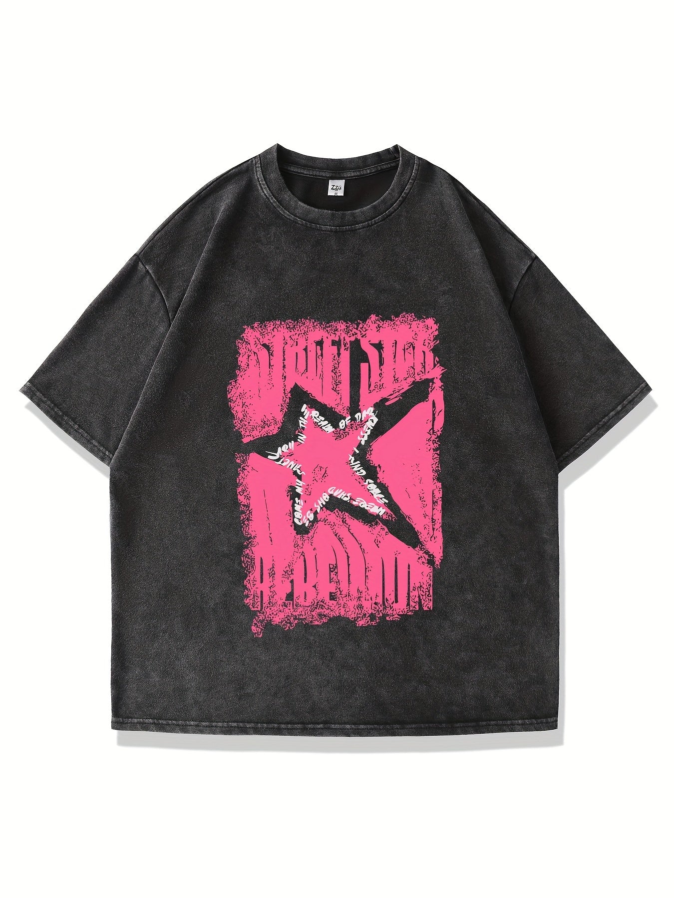 Men's Old Washing Water Creative Pattern Snowflake Shirt Y2K Printed T-shirt