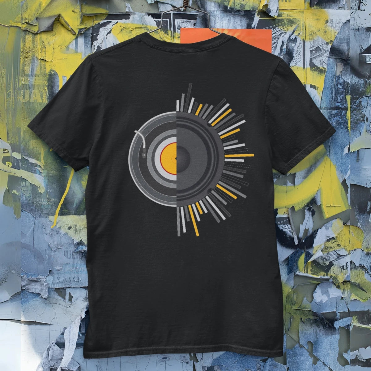 Men's T-shirt GuGi Vinyl Disc Speakers Music Retro Rock 70 s CM01