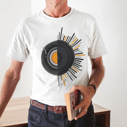 Men's T-shirt GuGi Vinyl Disc Speakers Music Retro Rock 70 s CM01