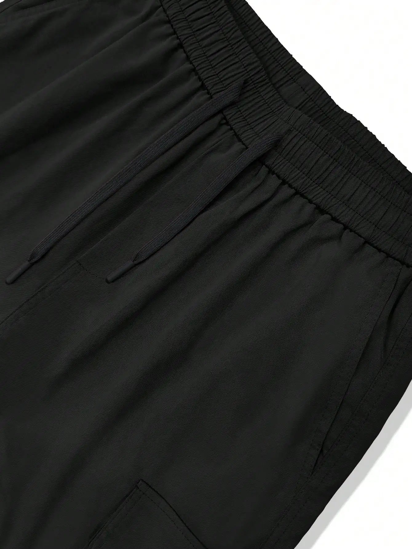 Men's Drawstring Cargo Short Pants, Lightweight Big Flap Pocket Loose Trendy Shorts, Men's Work Pants Outdoors
