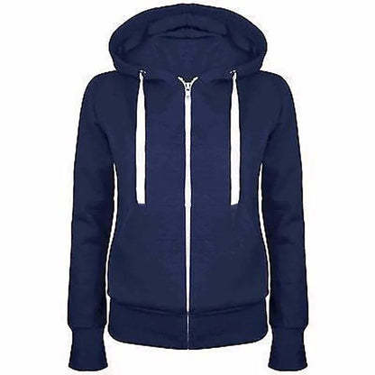 2023 Fashion Trend Zipper Hooded  Long-sleeved Plus Cashmere Sweater Coat