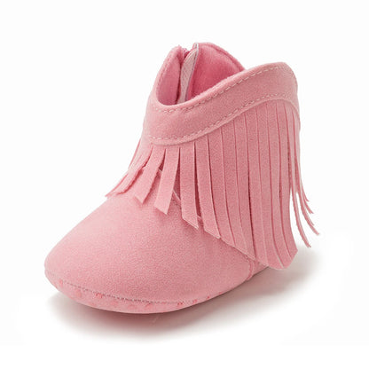 KIDSUN Baby Booties Girl Boy Prewalker Solid Infant Toddler First Walkers Soft Sole Anti-slip Boots Newborn Moccasin