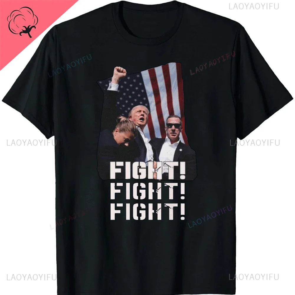 Pro President Donald Trump Supporter Men Cotton Tshirt Gifts Trump 2024 The Return Lady T-Shirt Trump Supporter Aesthetic Top