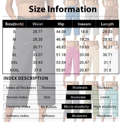 Casual capri-pants for women Straight Wide Leg pants Solid color versatile daily pants Ladies spring summer casual trousers