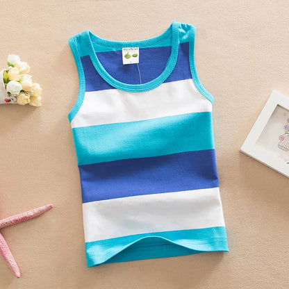 2022 Summer Tank Top For Girls Striped Children Undershirt Cotton Kids Underwear Model Teenager Camisole Baby Singlets Clothing