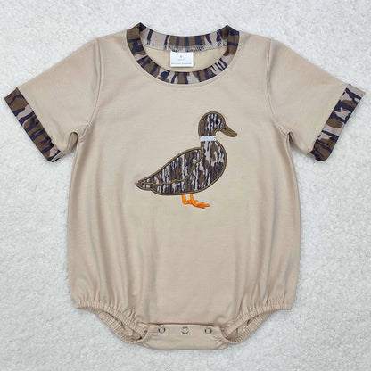 Hot Sale Infant Baby Girls Rompers Duck Flutter Sleeve Rompers Boutique Kids Clothes Sibling Onesie Toddler Girls Bubble Rompers
