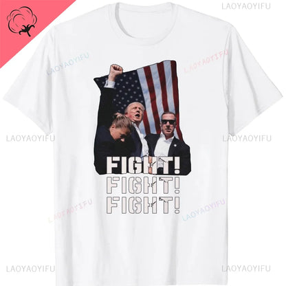 Pro President Donald Trump Supporter Men Cotton Tshirt Gifts Trump 2024 The Return Lady T-Shirt Trump Supporter Aesthetic Top
