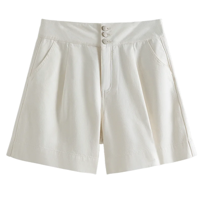 DUSHU Office Lady Skin Cool Denim Shorts, Summer 2024 New High Waisted Denim Shorts White Pink Women Denim Shorts 24DS82249