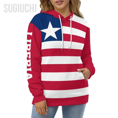 Unisex 3D Hoodie Liberia Flag Men Women Polyester Harajuku Sweatshirt Pullover Hoodies Casual Cool