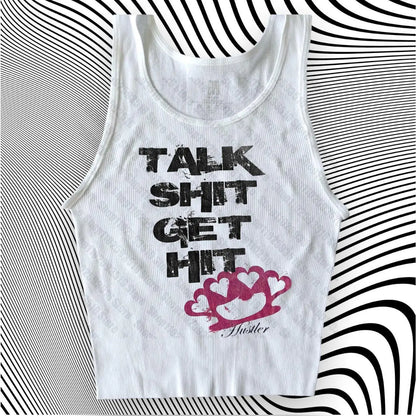 Crop Tops Y2k Vintage Top for Women 90s Vintage Clothes Women's Cropped Aesthetic Clothing Trashy Y2k 2000s Harajuku Emo Woman