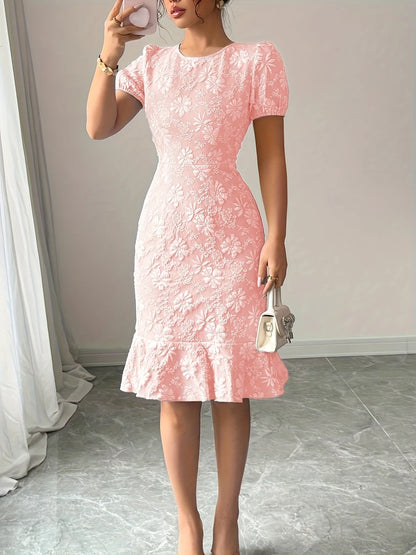 Dresses for Women Women's Dress Floral Print Puff Sleeve Dress