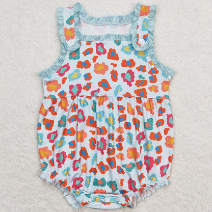 Hot Sale Infant Baby Girls Rompers Duck Flutter Sleeve Rompers Boutique Kids Clothes Sibling Onesie Toddler Girls Bubble Rompers