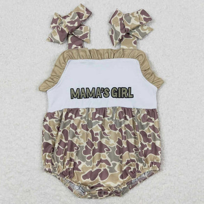Boutique Infant Baby Girls Rompers Embroidery Camo Ducks Rompers Toddler Boys Rompers Sibling Girls Clothing Wholesale Jumpsuits