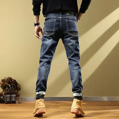 Tapered Jeans for Men Tight Pipe Summer Man Cowboy Pants Slim Fit Trousers Skinny 2024 Korean Autumn Designer Y 2k Vintage Trend