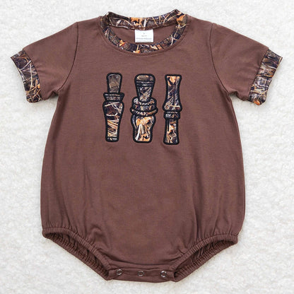 Boutique Infant Baby Girls Rompers Embroidery Camo Ducks Rompers Toddler Boys Rompers Sibling Girls Clothing Wholesale Jumpsuits