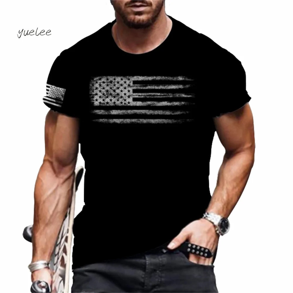 Men's T-Shirt Fashion Design Simple Printed Short Sleeve T-Shirt Oversized Sports Round Neck Tops Summer Men's Casual Clothing