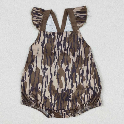 Hot Sale Infant Baby Girls Rompers Duck Flutter Sleeve Rompers Boutique Kids Clothes Sibling Onesie Toddler Girls Bubble Rompers
