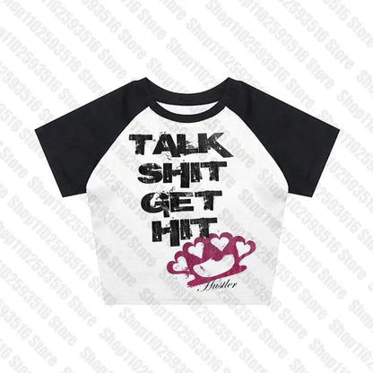 Crop Tops Y2k Vintage Top for Women 90s Vintage Clothes Women's Cropped Aesthetic Clothing Trashy Y2k 2000s Harajuku Emo Woman