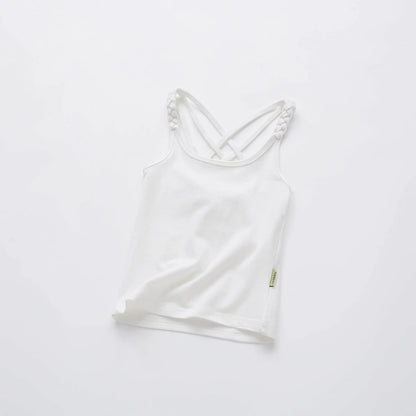 2022 Girls Summer Tank Tops Cotton Kids Underwear Model Candy Color Girl Camisole Baby Singlets Children Undershirt Sports Top