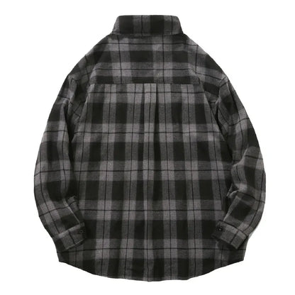 Men'S Casual Versatile Checkered Shirt Men'S Casual Loose Plaid Shirt Button Shirt Simple Fashion Everyday Chemises Hommes