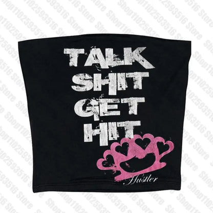 Crop Tops Y2k Vintage Top for Women 90s Vintage Clothes Women's Cropped Aesthetic Clothing Trashy Y2k 2000s Harajuku Emo Woman
