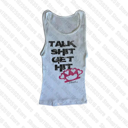 Crop Tops Y2k Vintage Top for Women 90s Vintage Clothes Women's Cropped Aesthetic Clothing Trashy Y2k 2000s Harajuku Emo Woman