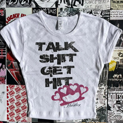 Crop Tops Y2k Vintage Top for Women 90s Vintage Clothes Women's Cropped Aesthetic Clothing Trashy Y2k 2000s Harajuku Emo Woman