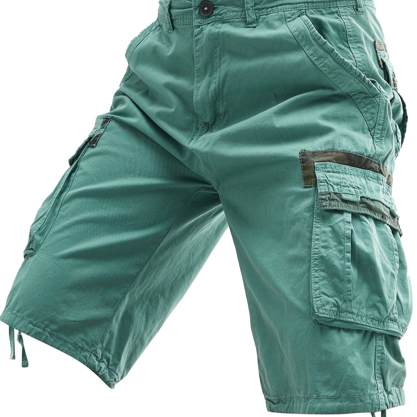 Men's 100% Cotton Washed Outdoor Cargo Shorts - Multi-Pocket Durable Casual Hiking Shorts for Spring Summer Fall, Regular Fit with Zippered Pockets (Hand Wash Only), Western Shorts, Adventure Clothing, Nonstretch Fabric