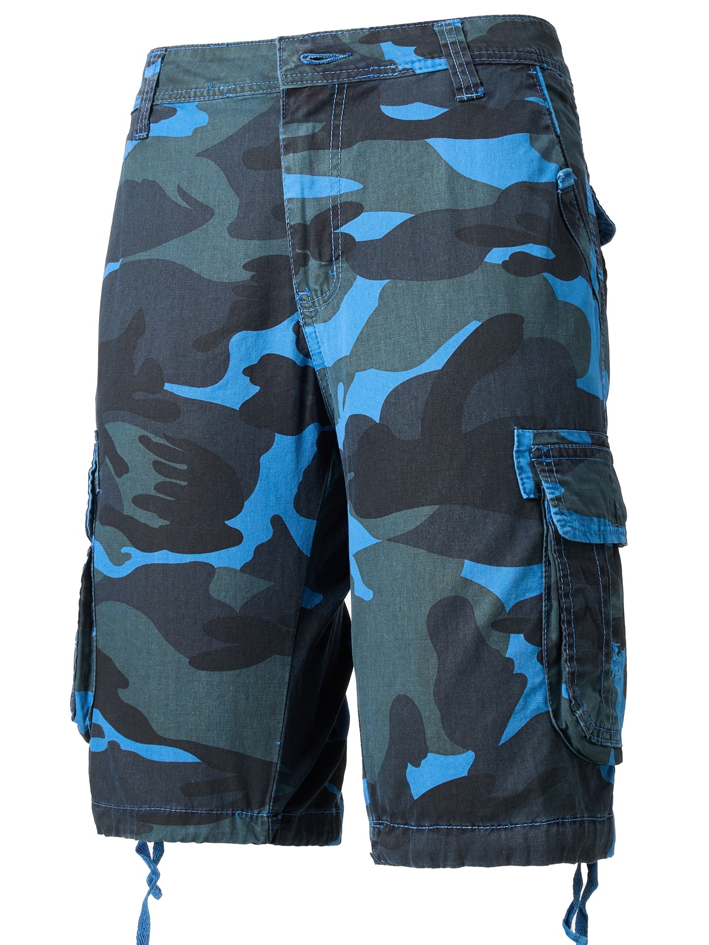 Men's Casual Camouflage Pattern Cargo Shorts, Chic Cotton Outdoor Shorts For Summer Hiking, Bermuda Shorts
