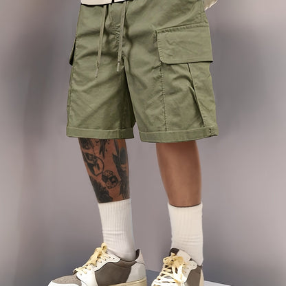 Summer Cargo Shorts - Adjustable Drawstring, Ultra-Casual, Soft, and Breathable Fabric - Perfect for Outdoor Sports, Hiking, Camping, and Beach Trips, Ideal for Men Who Want Comfort and Style