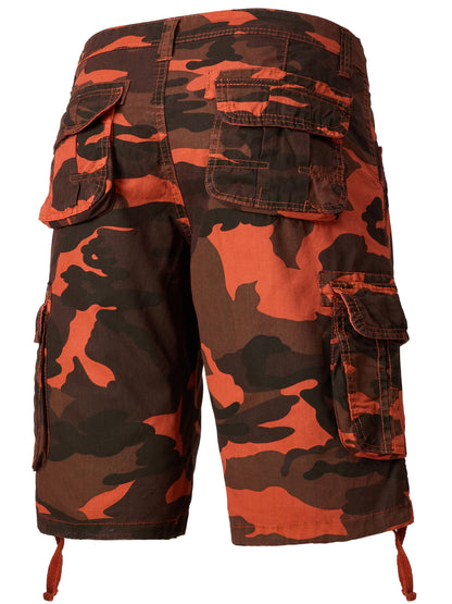 Men's Casual Camouflage Pattern Cargo Shorts, Chic Cotton Outdoor Shorts For Summer Hiking, Bermuda Shorts